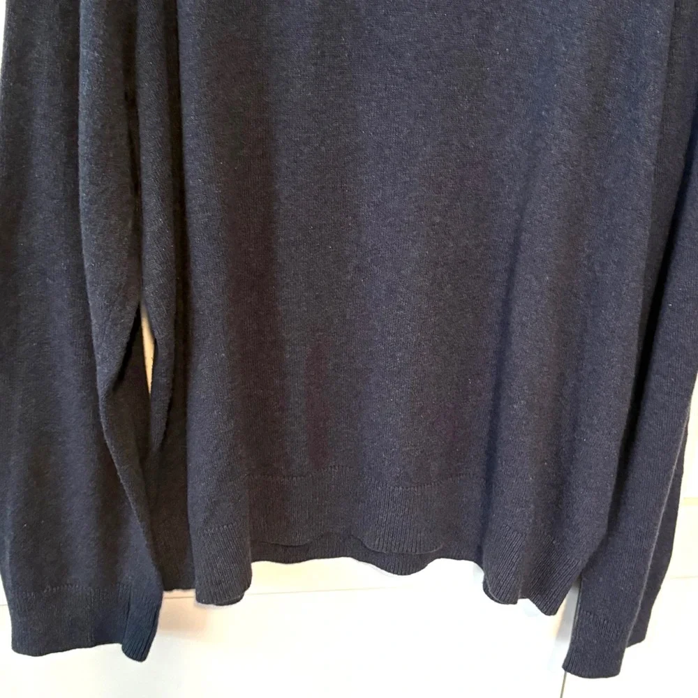 J. Crew Men's Dark Blue Cotton Cashmere Crewneck in Size XL‎